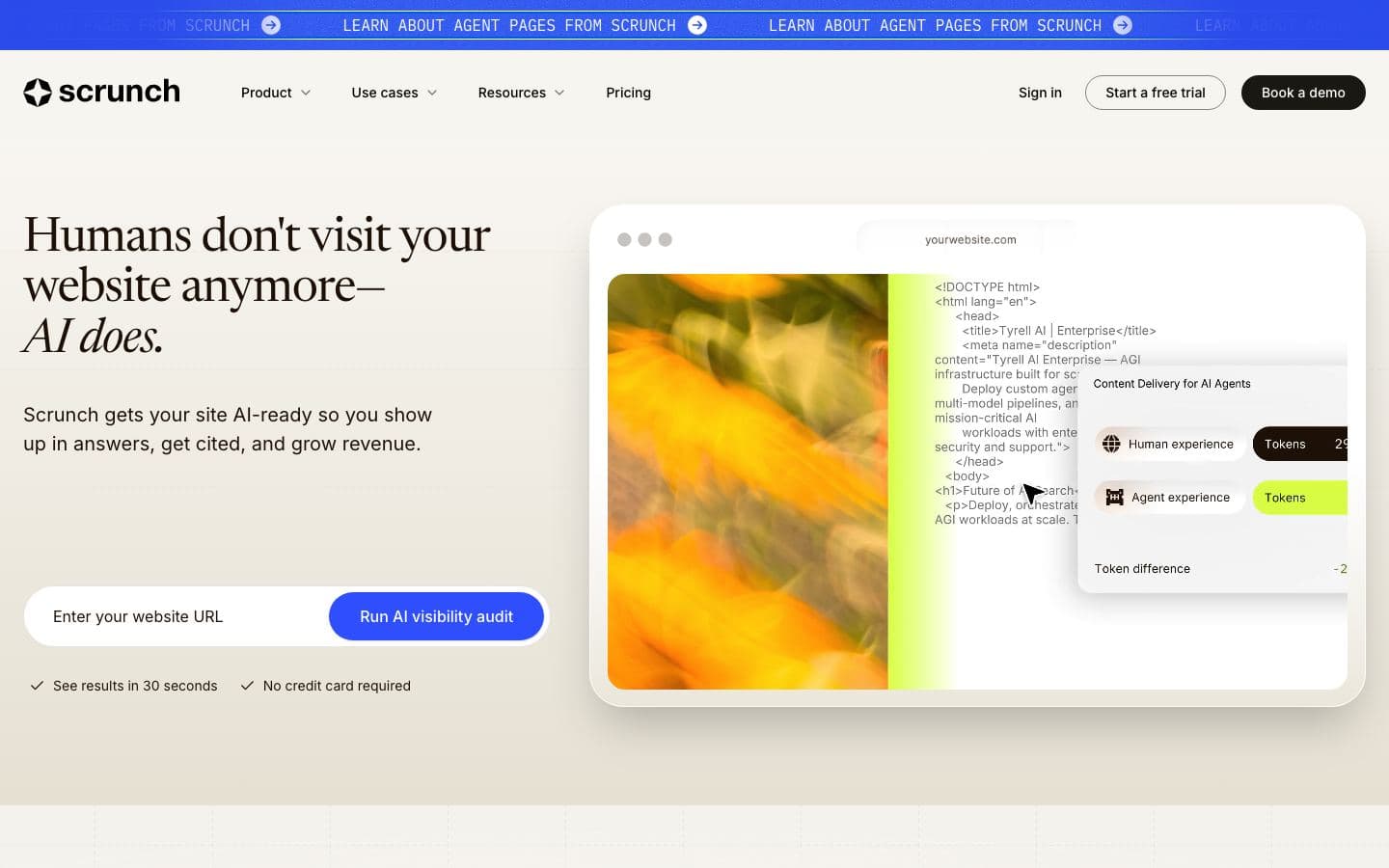 Scrunch homepage