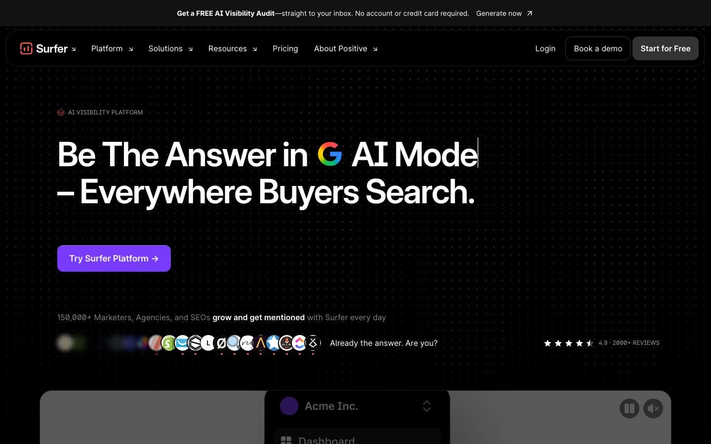 Surfer homepage